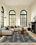 Latte&Fog 8x10 Area Rugs for Living Room, Large Vintage Washable Rug, Boho Non Slip Low Pile Carpet for Indoor Bedroom, Dining Room, Office, Dorm, Classroom, Farmhouse and Kids Room