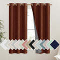 NICETOWN 100% Absolutely Blackout Linen Curtains with Thermal Insulated Liner, 42" Wide, 2 Panels, 63" Long Drapes, Grommet Retro Burnt Orange Linen Curtains Vertical Drapes Privacy for Bedroom