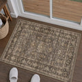 2x3 Washable Area Rug for Entryway Kitchen Vintage Brown Non Slip Low Pile Door Mat Traditional Retro Soft Small Carpet for Bathroom Bedroom Indoor Entrance Dorm
