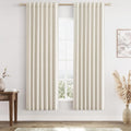Guken 100% Blackout Linen Curtains 72 Inch Length 2 Panels Set for Living Room Bedroom Back Tab Thermal Insulated Black Out Drapes Room Darkening Farmhouse Style for Bedroom Window Curtains 52x72