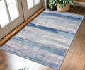 KOZYFLY 3x5 Rug Modern Ombre Living Room Area Rug, Washable Rugs for Bedroom Non-Slip Soft Stain Resistant Striped, Print Blue/Grey/Beige Abstract Carpet for Living/Laundry/Kid Room