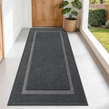 OLANLY Front Door Mat Indoor Outdoor Entrance, Waterproof All-Season, All-Weather Doormat, Sturdy Natural Rubber, Fade Resistant, Low Profile, Easy Clean Patio Porch Entryway Mat, 71x34, Grey