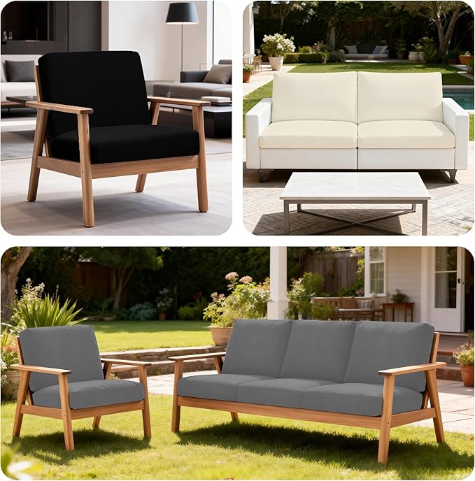 4Pcs Patio Stretch Cushion Covers,Outdoor Sofa Replacement Cover Slipcovers for Patio Furniture Cushion Covers, Washable Reusable Furniture Protector