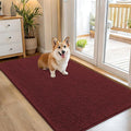 OLANLY Dog Door Mat for Muddy Paws 54x32, Absorbs Moisture and Dirt, Absorbent Non-Slip Washable Doormat, Quick Dry Chenille Mud Mat, Entry Indoor Entryway Carpet for Inside Floor, Caramel Russet
