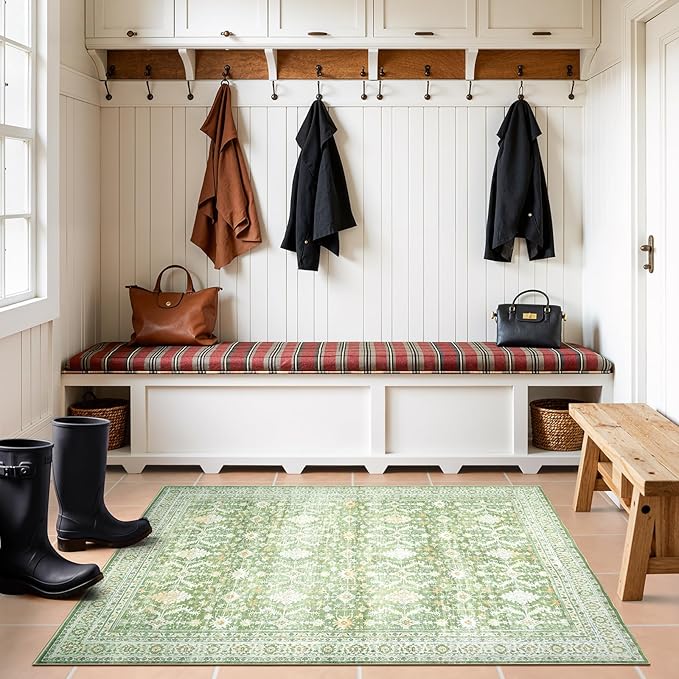 Lofus 3x5 Area Rug for Entryway, Light Green Non Slip Area Rugs for Kitchen, Washablee Soft Rugs for Bedroom, Living Room, Tool Room Nursery Kids Room Decor