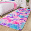 Tepook Soft Rainbow Rug for Girls Room, Cute Fluffy Girls Bedroom Rugs, 2x6 Feet Shaggy Princess Rug Colorful Carpet for Kids Teens Toddler Playroom Nursery Reading Nook, Hot Pink