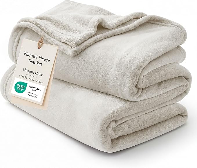 Bedsure GentleSoft Bedding Fleece Blanket for Girls and Boys - Soft Cozy Cute Small Throw Blankets for Travel, 43x55 Inches, Linen