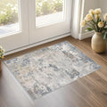 UERMEI 2x3 Entryway Area Rug: Washable Neutral Modern Abstract Small Rug - Non-Slip Low Pile Throw Indoor Carpet for Entrance Kitchen Front Door Mat Bathroom Entry Kids Room - Blue Grey