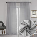 Chyhomenyc 120 Inch Long Sheer Curtains for Bedroom, Semi Sheer Privacy Curtains & Drapes Texture Sunlight Filtering for Hallway Window Guest Room Country House, 42x120 Inches, 2 Panel, Charcoal Grey