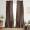 Cappuccino Curtains 108 Inches Long, Back Tab Linen Blend Light Filtering Semi Sheer Privacy Drapes for Living Room & Bedroom, 52x108 inch, 2 Panels