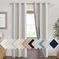 NICETOWN Snowbound Vintage Linen 100% Blackout Curtains for Living Room, Thermal Insulated Curtains 84" Long, Noise Reducing Window Treatment Drapes for Hall Room, 42" Wide Per Panel, Set of 2
