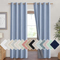 NICETOWN Stone Blue Vintage Linen 100% Blackout Curtains for Living Room, Thermal Insulated Curtains 84“ Long, Noise Reducing Window Treatment Drapes for Hall Room, 52" Wide Per Panel, Set of 2