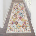 HEBE Hallway Runner Rug 2'x6' Washable Vintage Distressed Area Rugs Non Slip Laundry Rug Runner Boho Floor Carpet Runners for Hallways Entryway Laundry Room Kitchen Bathroom