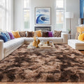 Rugs for Bedroom 4x6, Soft Shaggy Modern Shag Area Rug for Living Room, Upgrade Non-Slip Plush Fluffy Carpet for Kids Boys Girls Room Home Decor Aesthetic, Tie-Dyed Brown