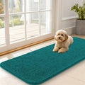 OLANLY Dog Door Mat for Muddy Paws 47x20, Absorbs Moisture and Dirt, Absorbent Non-Slip Washable Doormat, Quick Dry Chenille Mud Mat for Dogs, Entry Indoor Entryway Carpet for Inside Floor, Lake Blue