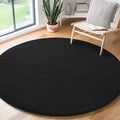 Amearea Black Round Area Rugs 6ft Washable Circle Rugs for Bedroom Living Room, Fluffy Indoor Thickened Memory Foam Rug, Non Slip Minimalist Circular Carpet for Kids Boys Girls Dorm Nursery Room Decor