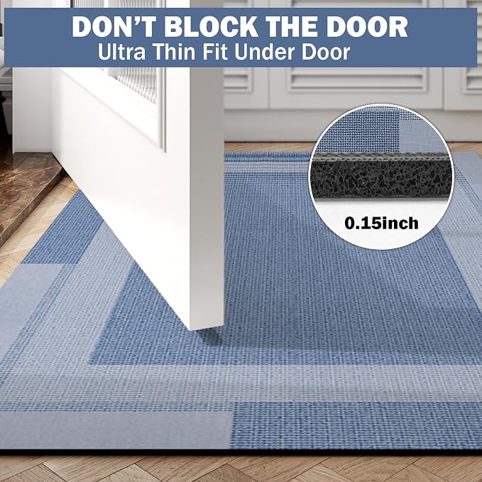 Bath Rug Runner, 24 x 70 Inch, Non-Slip Rubber Back, Quick Dry