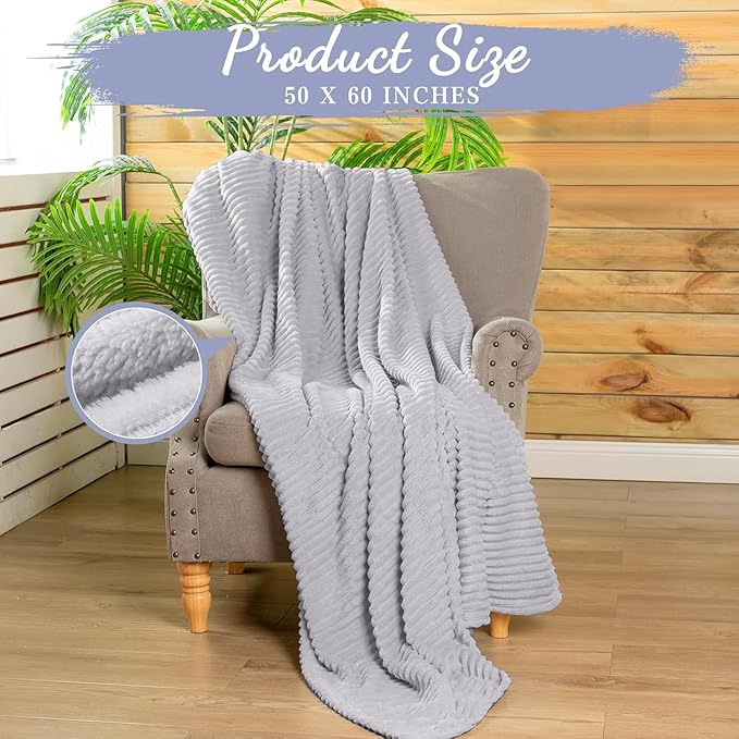 Buryeah 24 Pcs Flannel Throw Blanket Bulk 50 x 60 in Sleepover Blanket Outdoor Wedding Throw Lightweight, Oeko-tex Standard 100 Certified for Sofa Homeless Gifts (Light Gray)