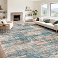 XLUEZ 9x12 Area Rug for Living Room, Washable Modern Abstract Large Area Rug Neutral Soft Non Slip Kids Rug Stain Resistant Indoor Carpet for Bedroom Dining Room Playroom Office(GreenBrown, 9'x12')