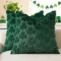 decorUhome St. Patrick’s Day Shamrock Green Pillow Covers 20x20 Inch Set of 2, Soft Plush Faux Wool Throw Pillow Covers, Farmhouse Spring Holiday Decor for Sofa Living Room