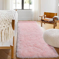 ONASAR Pink Runner Rugs for Bedroom Living Room, 2x6 Bedside Hallway Fluffy Area Rug, Ultra Soft Plush Furry Faux Fur Non Slip Floor Carpet for Nursery Kids Dorm Closet Home Decor Aesthetic