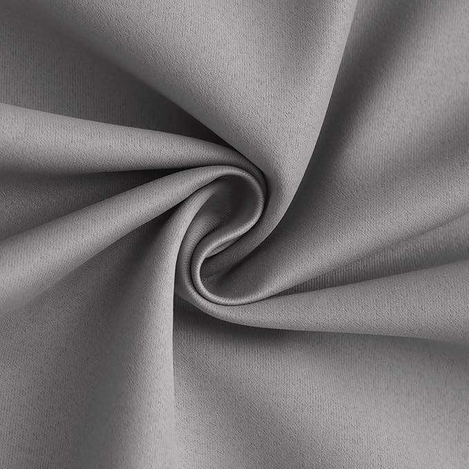 Yakamok 100% Blackout Curtain Panels 63 inches Cold and Light Blocking Drapes for Nursery, 2 Thick Layers Thermal Insulated Draperies (2 Pieces, 50 Wide Each Panel, Dove Grey/White Backing)