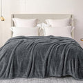 Exclusivo Mezcla Plush Fuzzy Fleece Bed Blanket King Size, Super Soft, Fluffy and Warm Blankets for Couch, Bed, All Season (Dark Grey, 90x104 inches)