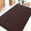 OLANLY Front Door Mat Indoor Outdoor Entrance, Waterproof Heavy Duty Doormat, Fade Resistant, Low Profile, Easy Clean Patio Porch Welcome Floor Mats for Entry, 47x32, Brown