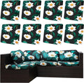 8Pcs Outdoor Cushion Covers, Patio Cushion Covers,Stretch Elastic Slipcovers, Replacement Washable & Reusable Furniture Protector for Patio Couch (Daisy,Cover Only)