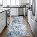 2.6'x8' Runner Rug Washable Rug;Modern Abstract Soft Thin Runner Rug Blue