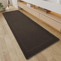 RESARE Waffle Bathroom Runner Rugs, Super Absorbent Bath Mat Non Slip Washable Quick Dry, Upgraded Ultra Soft Boho Bath Rugs with Tassels for Hallway Bedroom Laundry Room, 2'x6'(24"x72"), Chocolate
