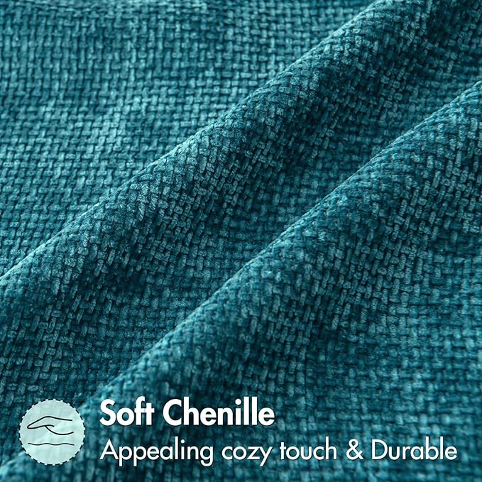 MIULEE Pack of 2 Couch Throw Pillow Covers 18x18 Inch Coastal Teal Modern Boho Accent Decorative Pillow Covers Soft Chenille Farmhouse Cushion Covers for Home Decor Bed Sofa Living Room