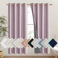 NICETOWN Pink Vintage Linen 100% Blackout Curtains for Living Room, Thermal Insulated Curtains 72" Long, Noise Reducing Window Treatment Drapes for Hall Room, 52" Wide Per Panel, Set of 2