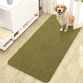 OLANLY Dog Door Mat for Muddy Paws 47x24, Absorbs Moisture and Dirt, Absorbent Non-Slip Washable Doormat, Quick Dry Chenille Mud Mat, Entry Indoor Entryway Carpet for Inside Floor, Willow Green
