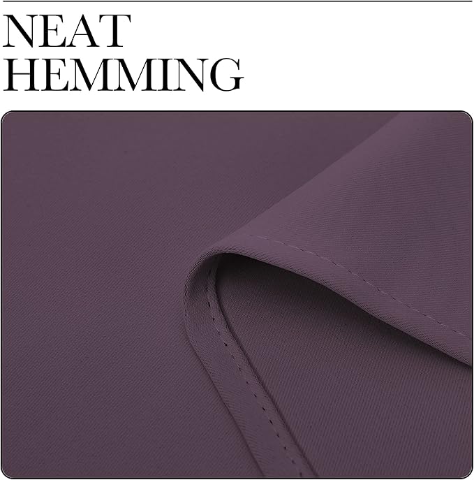 NICETOWN Bedroom Curtains Blackout Drapery Panels, 2 Panels, 42 x 54 Inch, Plum, Three Pass Microfiber Thermal Insulated Solid Ring Top Blackout Window Curtains/Drapes