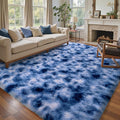 8x10 Ft Extra Large Shag Rugs for Living Room, Ultra Soft Fluffy Furry Area Rugs for Bedroom Indoor Floor, Aesthetic Carpet for Kids Home Decor (Blue)