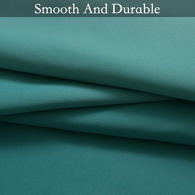 SimpleHome Ombre Room Darkening Curtains for Living Room, Light Blocking Gradient Teal to Grey White Thick Thermal Insulated Grommet Window Curtains/Drapes for Bedroom, 2 Panels, 42x84 inches Length