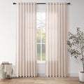 Nanspring Natural White Linen Curtains 84 Inch Length for Living Room Burlap Light Filtering Semi Sheer Curtain Back Tab Neutral Farmhouse Privacy Drapes for Bedroom Office 52x84, 2 Panels