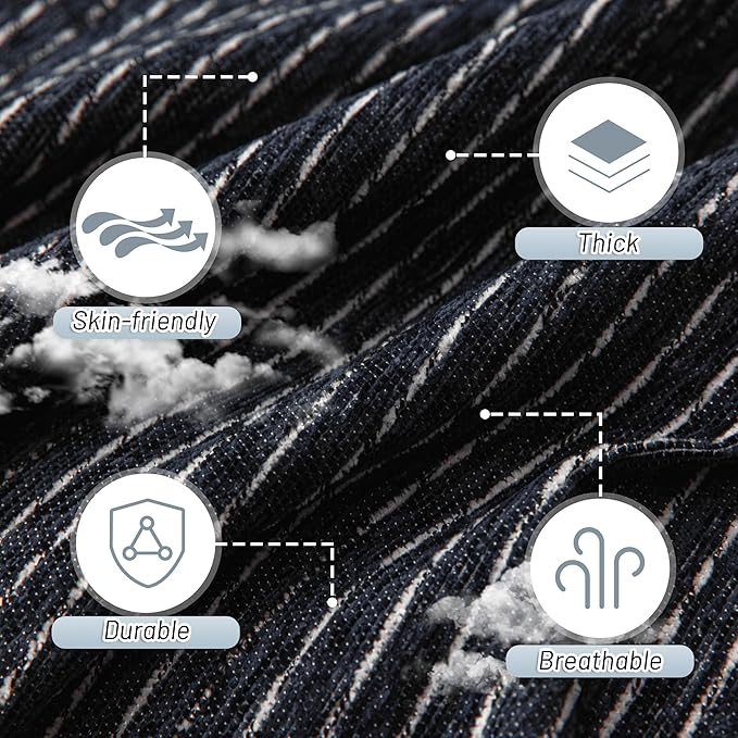 MYSKY HOME Boho Couch Cover Navy Sofa Covers with Tassel Farmhouse Sofa Slipcover Simple Couch Protector for Dogs Chenille Sectional Couch Covers L Shaped Couch Cushion Covers, 91"x 134"