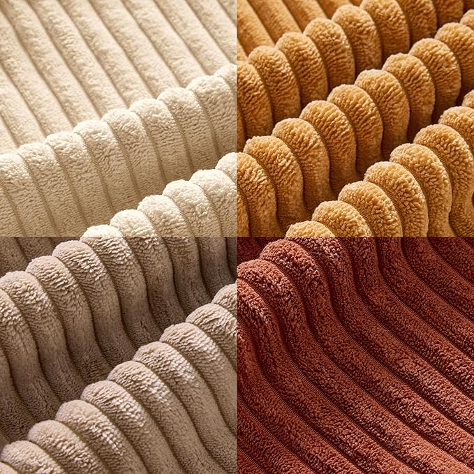 MIULEE Boho Farmhouse Terra Cotta Throw Pillow Covers 18x18 Inch Set of 4 Mordern Nordic Cushion Covers Soft Corduroy Home Decor for Couch Bed Sofa Living Room