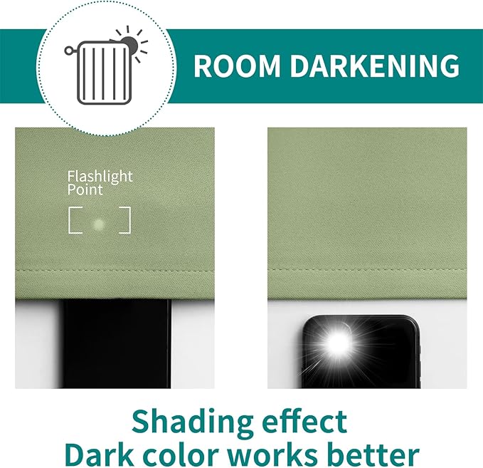 BGment Room Darkening Curtains 63 Inches Long - Grommet Thermal Insulated Drapes Window Treatment Curtains for Bedroom, 2 Panels, 70 x 63 Inch, Grass Green