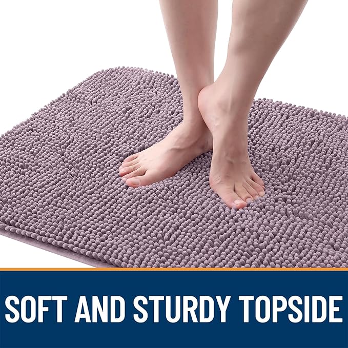 OLANLY Dog Door Mat for Muddy Paws 47x32, Absorbs Moisture and Dirt, Absorbent Non-Slip Washable Doormat, Quick Dry Chenille Mud Mat for Dogs, Entry Indoor Entryway Carpet for Inside Floor, Deep Plum