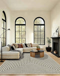 Latte&Fog 8x10 Area Rugs for Living Room, Large Beige Modern Abstract Washable Rug, Boho Non Slip Low Pile Carpet for Indoor Bedroom Dining Room, Office, Dorm, Classroom, Farmhouse and Kids Room