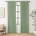Guken Blackout Curtains 80 Inch Length 2 Panels Set for Living Room Bedroom Back Tab Thermal Insulated 100% Black Out Linen Drapes Room Darkening Window Curtains 80 Inches Long,Light Sage