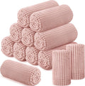 Buryeah 12 Pcs Flannel Throw Blanket Bulk 50 x 60 in Sleepover Blanket Outdoor Wedding Throw Lightweight, Oeko-tex Standard 100 Certified for Sofa Homeless Gifts (Vintage Pink)
