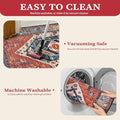 Round Area Rug, 4ft – Rust, Washable Non-Slip Boho Circle