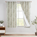 jinchan Linen Blend Floral Curtains for Living Room 63 Inches Extra Long Farmhouse Printed Curtain Back Tab Green Peony Flower Patterned Drapes Bedroom Window Curtains Set 2 Panels