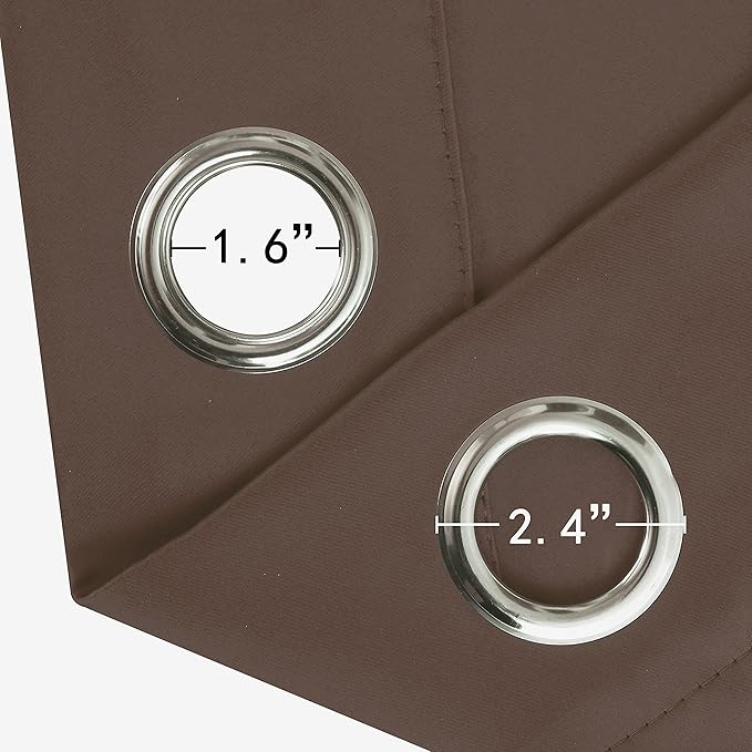 LEMOMO Chocolate Brown Thermal Blackout Curtains/42 x 95 Inch/Set of 2 Panels Room Darkening Curtains for Bedroom