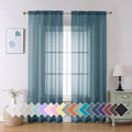 Aiyufeng Dusty Blue Sheer Curtains 90 Inches Long 2 Panels Set, Light Filtering Soft Airy Voile Rod Pocket Dusty Blue Sheer Window Drapes for Bedroom Living Room, Each 42Wx90L Inches