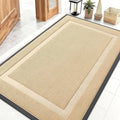 OLANLY Front Door Mat Indoor Outdoor Entrance, Waterproof All-Season, All-Weather Doormat, Sturdy Natural Rubber, Fade Resistant, Low Profile, Easy Clean Patio Porch Entryway Mat, 47x32, Beige
